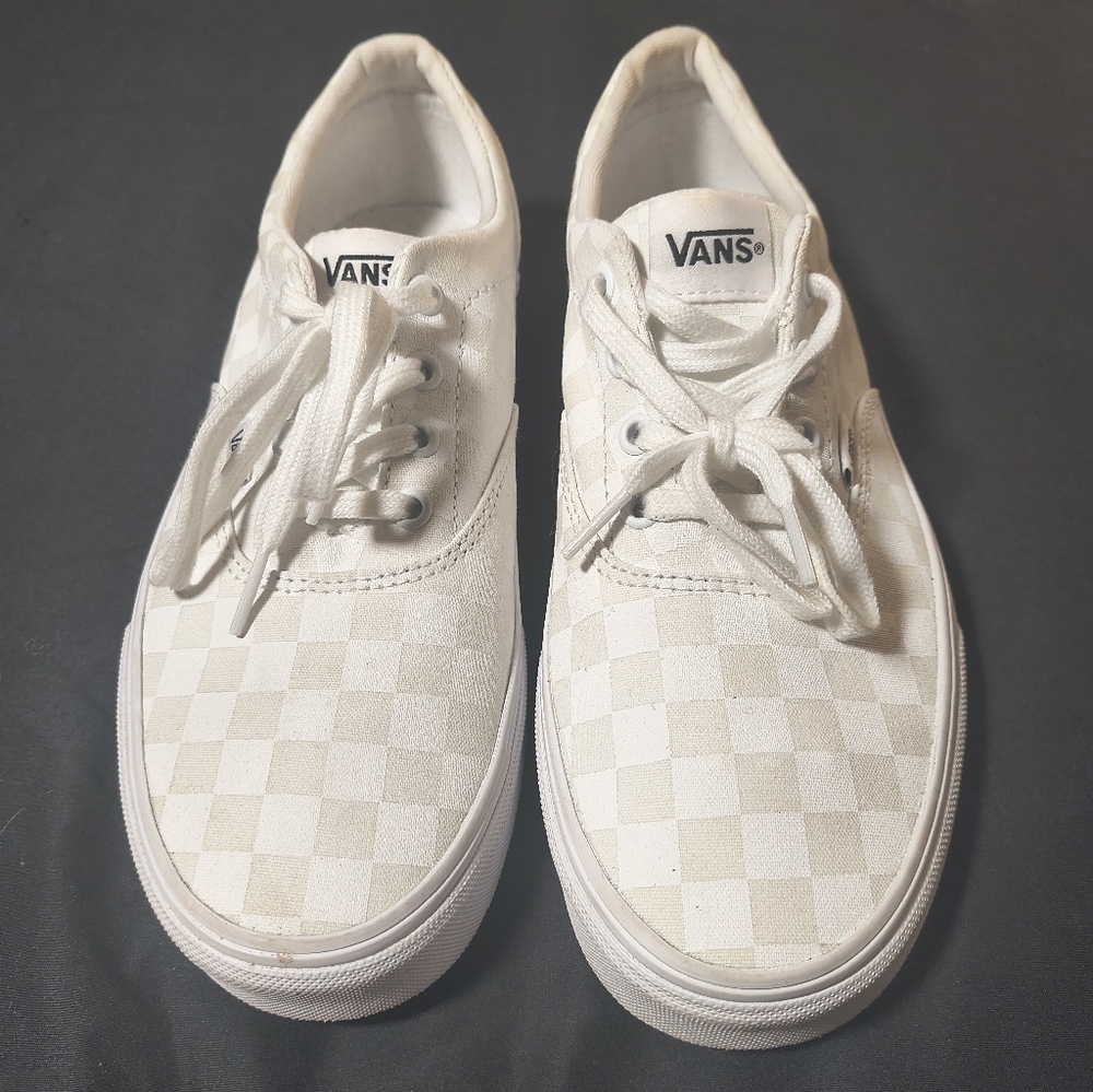 Nwot Vans  White Checkered Sneakers